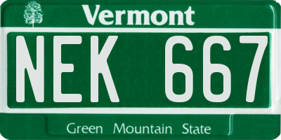 VT license plate NEK667