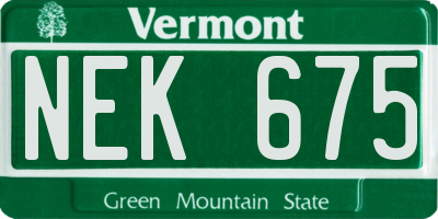 VT license plate NEK675