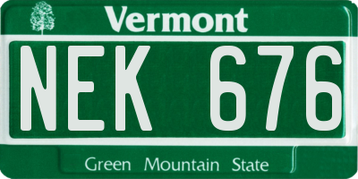 VT license plate NEK676