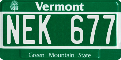 VT license plate NEK677