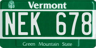VT license plate NEK678