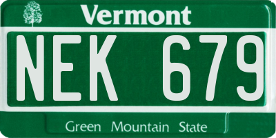 VT license plate NEK679