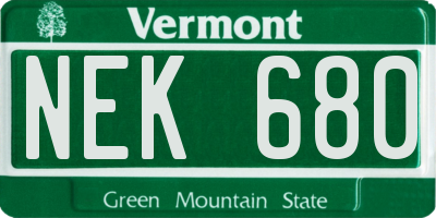 VT license plate NEK680