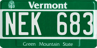 VT license plate NEK683