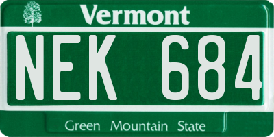 VT license plate NEK684