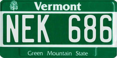 VT license plate NEK686