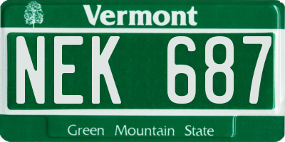 VT license plate NEK687