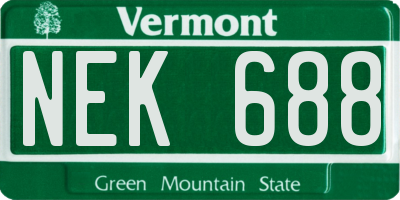 VT license plate NEK688