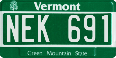 VT license plate NEK691