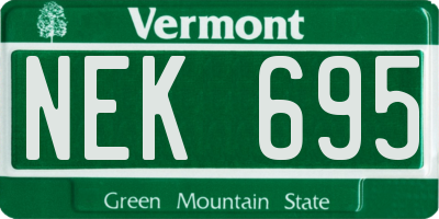 VT license plate NEK695