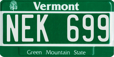 VT license plate NEK699
