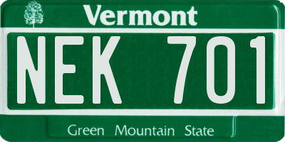 VT license plate NEK701