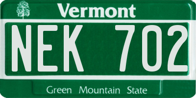 VT license plate NEK702