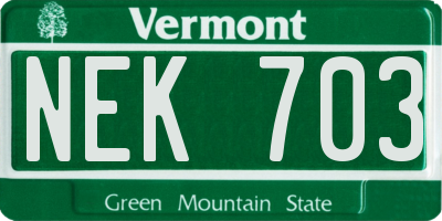 VT license plate NEK703
