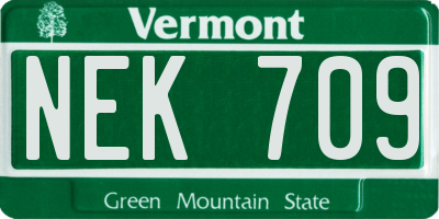VT license plate NEK709
