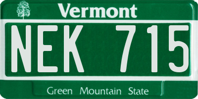 VT license plate NEK715