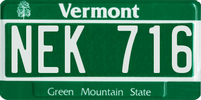 VT license plate NEK716
