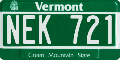 VT license plate NEK721