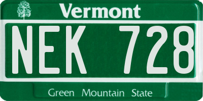 VT license plate NEK728