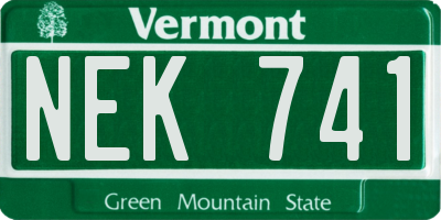 VT license plate NEK741