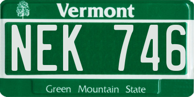 VT license plate NEK746