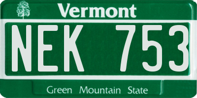 VT license plate NEK753