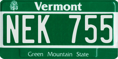 VT license plate NEK755