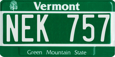 VT license plate NEK757