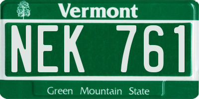 VT license plate NEK761