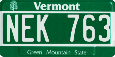 VT license plate NEK763