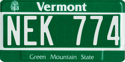 VT license plate NEK774
