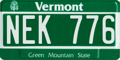 VT license plate NEK776