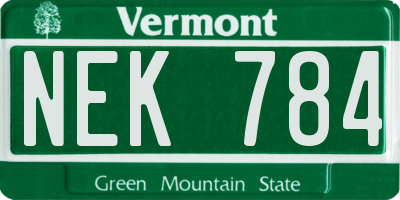VT license plate NEK784