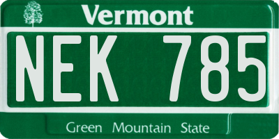 VT license plate NEK785