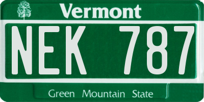 VT license plate NEK787