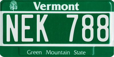 VT license plate NEK788