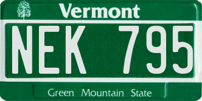 VT license plate NEK795