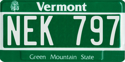 VT license plate NEK797