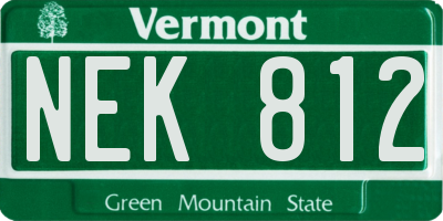 VT license plate NEK812
