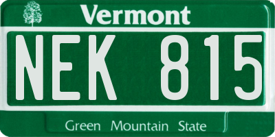 VT license plate NEK815