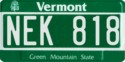 VT license plate NEK818