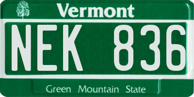 VT license plate NEK836