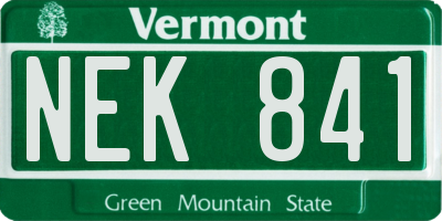 VT license plate NEK841