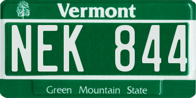 VT license plate NEK844