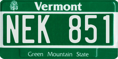 VT license plate NEK851