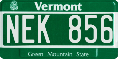 VT license plate NEK856