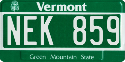 VT license plate NEK859