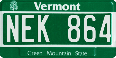 VT license plate NEK864