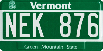 VT license plate NEK876
