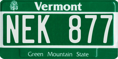VT license plate NEK877